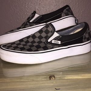 checkerboard slip on vans